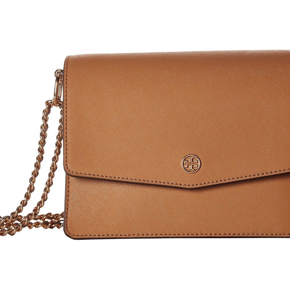 Tory Burch Robinson Camel Brown Convertible Shoulder Bag